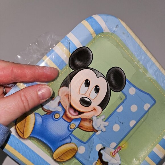 Plates Napkins Lot Disney Baby Mickey Mouse 1st Birthday Party Decor SEALED READ - Picture 7 of 11